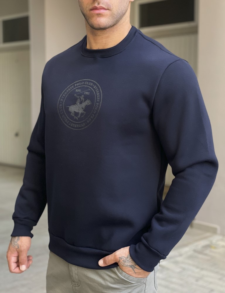 Everbest ανδρικό Plus Size μπλε φούτερ με τύπωμα 251001B φωτογραφία